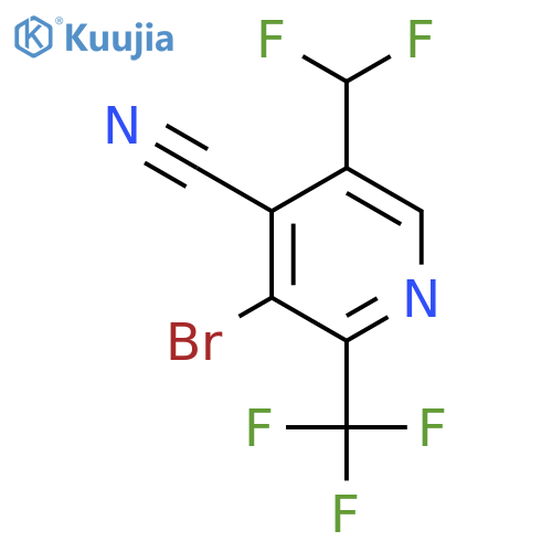 3-Bromo-4-cyano-5-(difluoromethyl)-2-(trifluoromethyl)pyridine structure