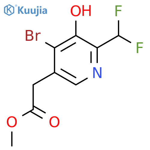 Methyl 4-bromo-2-(difluoromethyl)-3-hydroxypyridine-5-acetate structure
