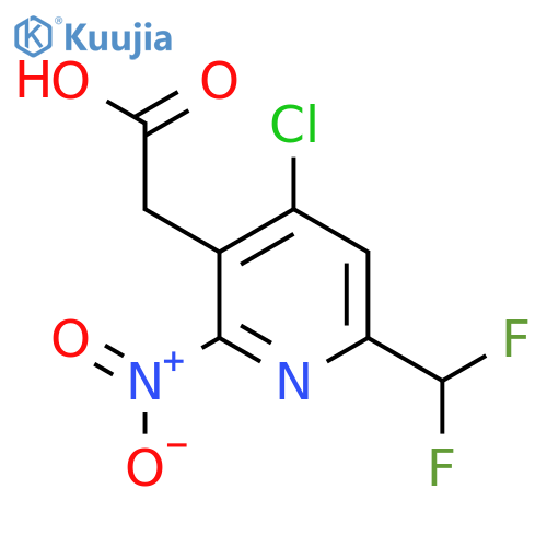 4-Chloro-6-(difluoromethyl)-2-nitropyridine-3-acetic acid structure