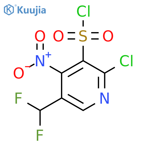 2-Chloro-5-(difluoromethyl)-4-nitropyridine-3-sulfonyl chloride structure