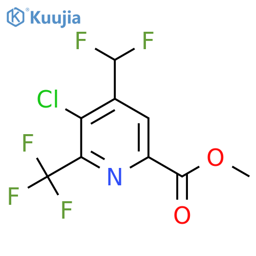 Methyl 3-chloro-4-(difluoromethyl)-2-(trifluoromethyl)pyridine-6-carboxylate structure
