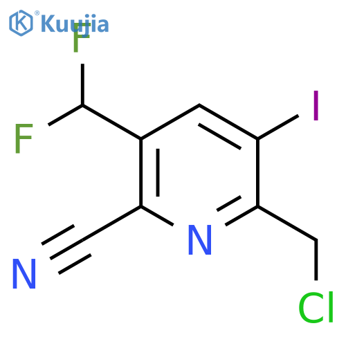 2-(Chloromethyl)-6-cyano-5-(difluoromethyl)-3-iodopyridine structure