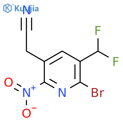 2-Bromo-3-(difluoromethyl)-6-nitropyridine-5-acetonitrile structure
