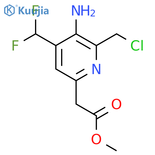 Methyl 3-amino-2-(chloromethyl)-4-(difluoromethyl)pyridine-6-acetate structure