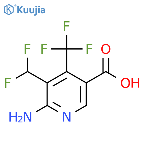 2-Amino-3-(difluoromethyl)-4-(trifluoromethyl)pyridine-5-carboxylic acid structure