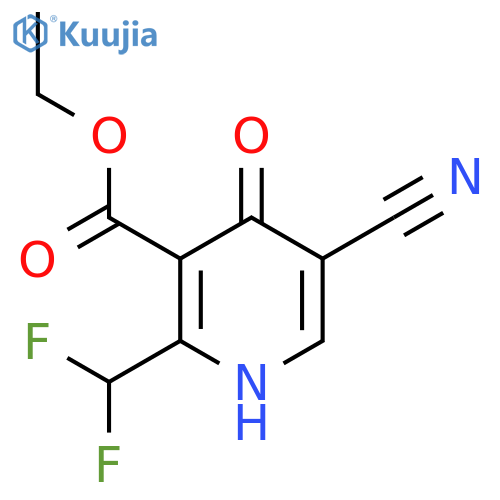 Ethyl 5-cyano-2-(difluoromethyl)-4-hydroxypyridine-3-carboxylate structure