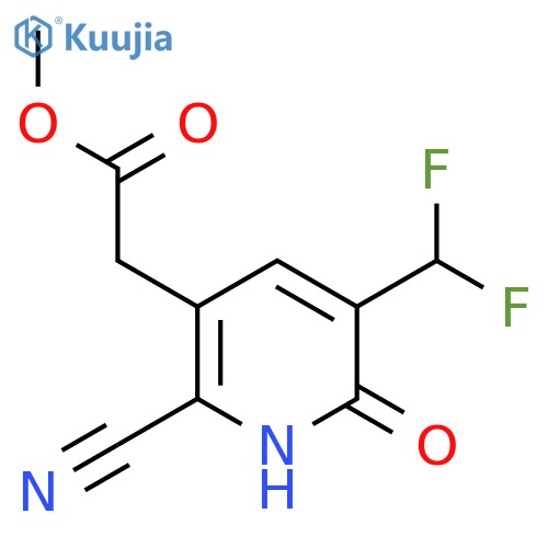 Methyl 2-cyano-5-(difluoromethyl)-6-hydroxypyridine-3-acetate structure