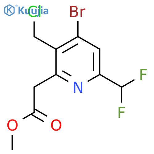 Methyl 4-bromo-3-(chloromethyl)-6-(difluoromethyl)pyridine-2-acetate structure