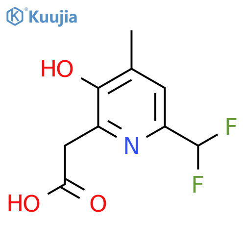 6-(Difluoromethyl)-3-hydroxy-4-methylpyridine-2-acetic acid structure