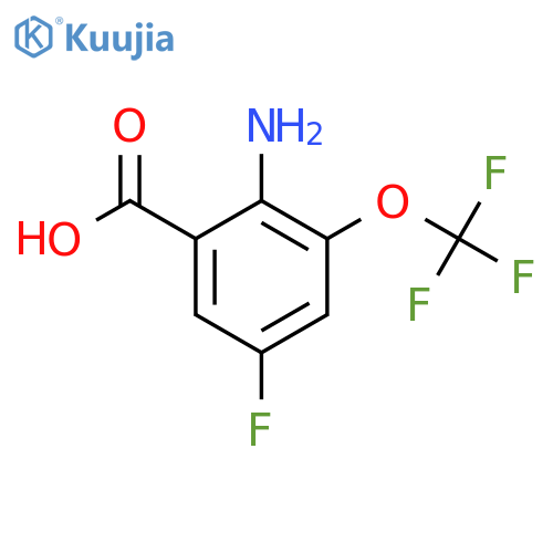 2-Amino-5-fluoro-3-(trifluoromethoxy)benzoic acid structure
