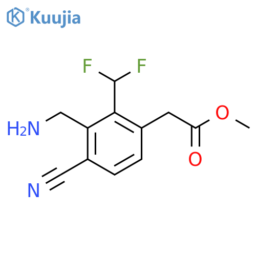 Methyl 3-aminomethyl-4-cyano-2-(difluoromethyl)phenylacetate structure