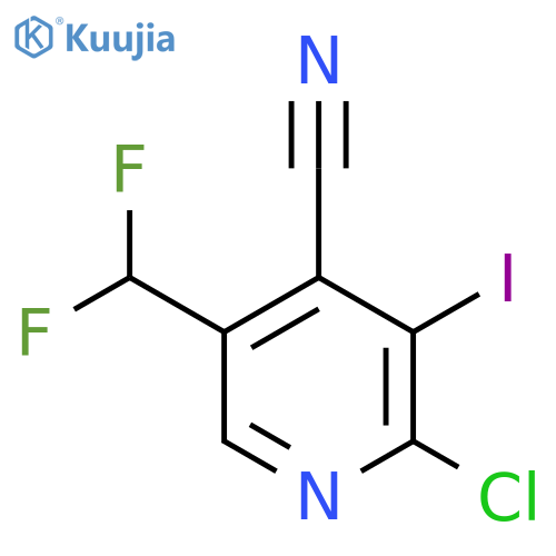 2-Chloro-4-cyano-5-(difluoromethyl)-3-iodopyridine structure