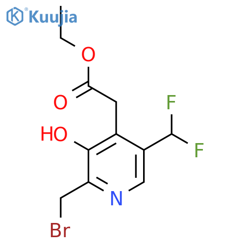 Ethyl 2-(bromomethyl)-5-(difluoromethyl)-3-hydroxypyridine-4-acetate structure