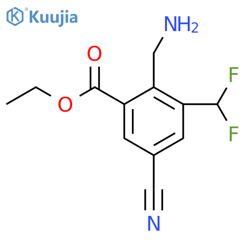 Ethyl 2-aminomethyl-5-cyano-3-(difluoromethyl)benzoate structure