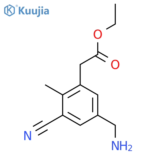 Ethyl 5-aminomethyl-3-cyano-2-methylphenylacetate structure