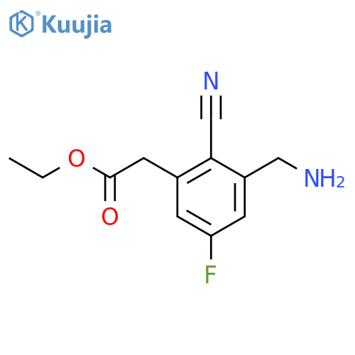 Ethyl 3-aminomethyl-2-cyano-5-fluorophenylacetate structure