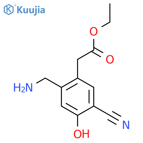 Ethyl 2-aminomethyl-5-cyano-4-hydroxyphenylacetate structure
