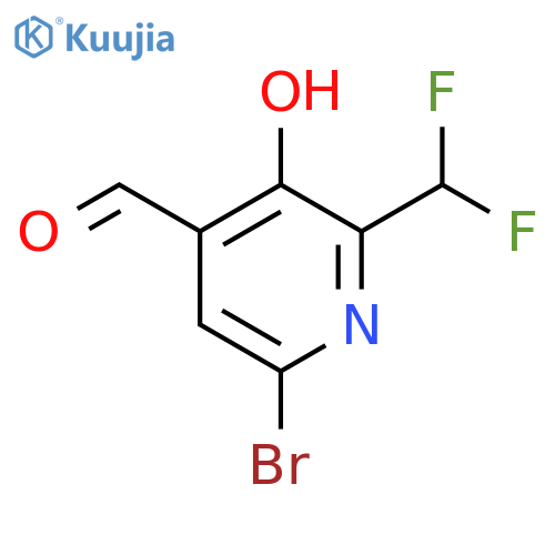 6-Bromo-2-(difluoromethyl)-3-hydroxypyridine-4-carboxaldehyde structure
