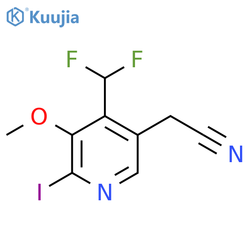 4-(Difluoromethyl)-2-iodo-3-methoxypyridine-5-acetonitrile structure