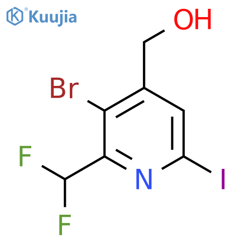3-Bromo-2-(difluoromethyl)-6-iodopyridine-4-methanol structure