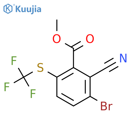 Methyl 3-bromo-2-cyano-6-(trifluoromethylthio)benzoate structure