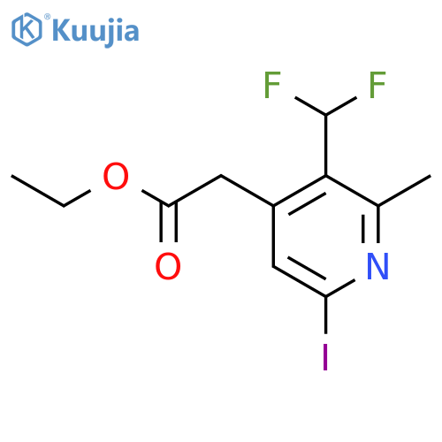 Ethyl 3-(difluoromethyl)-6-iodo-2-methylpyridine-4-acetate structure