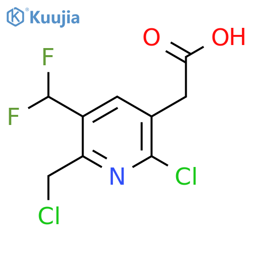 2-Chloro-6-(chloromethyl)-5-(difluoromethyl)pyridine-3-acetic acid structure