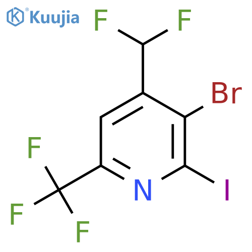 3-Bromo-4-(difluoromethyl)-2-iodo-6-(trifluoromethyl)pyridine structure