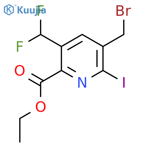 Ethyl 3-(bromomethyl)-5-(difluoromethyl)-2-iodopyridine-6-carboxylate structure