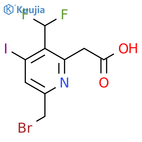 6-(Bromomethyl)-3-(difluoromethyl)-4-iodopyridine-2-acetic acid structure