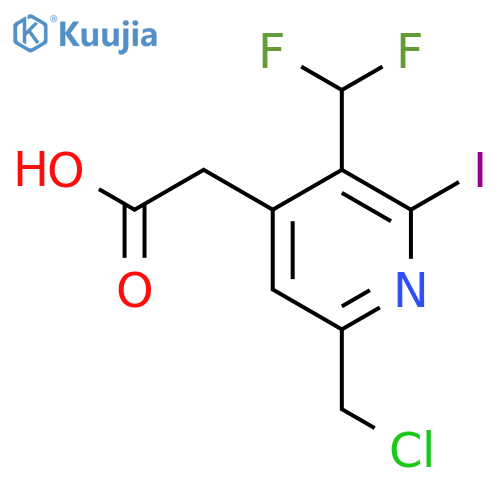 6-(Chloromethyl)-3-(difluoromethyl)-2-iodopyridine-4-acetic acid structure