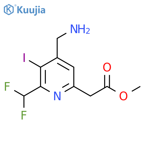Methyl 4-(aminomethyl)-2-(difluoromethyl)-3-iodopyridine-6-acetate structure