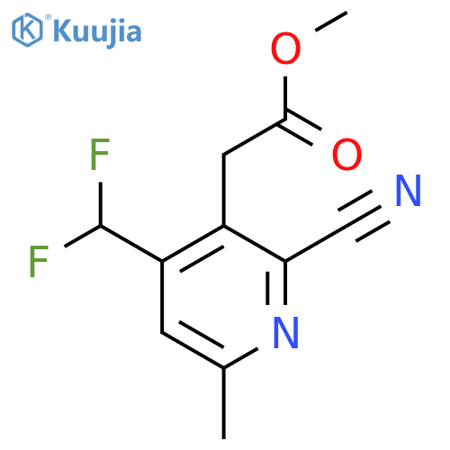 Methyl 2-cyano-4-(difluoromethyl)-6-methylpyridine-3-acetate structure