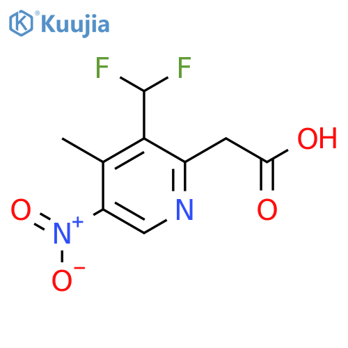 3-(Difluoromethyl)-4-methyl-5-nitropyridine-2-acetic acid structure