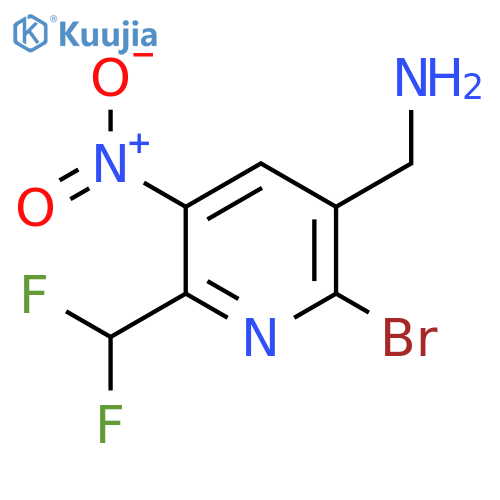 3-(Aminomethyl)-2-bromo-6-(difluoromethyl)-5-nitropyridine structure