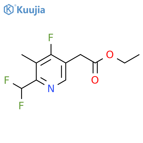 Ethyl 2-(difluoromethyl)-4-fluoro-3-methylpyridine-5-acetate structure
