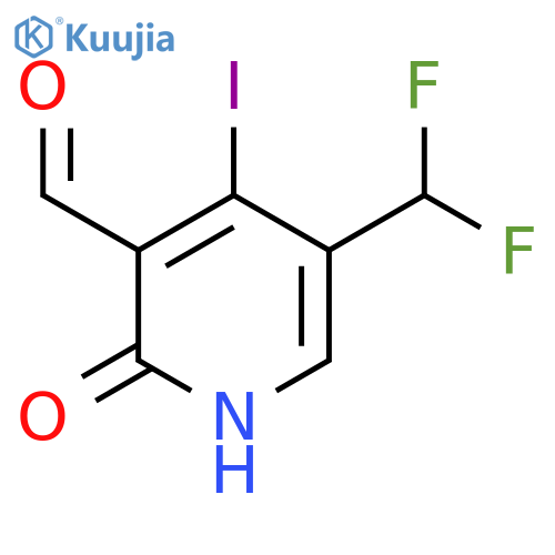 5-(Difluoromethyl)-2-hydroxy-4-iodopyridine-3-carboxaldehyde structure