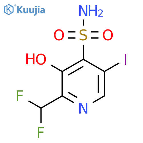2-(Difluoromethyl)-3-hydroxy-5-iodopyridine-4-sulfonamide structure