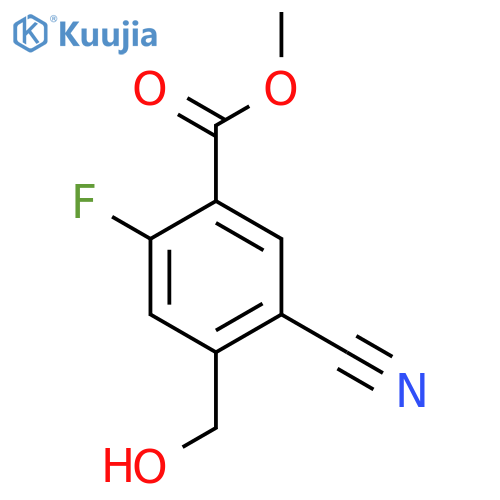 Methyl 5-cyano-2-fluoro-4-(hydroxymethyl)benzoate structure