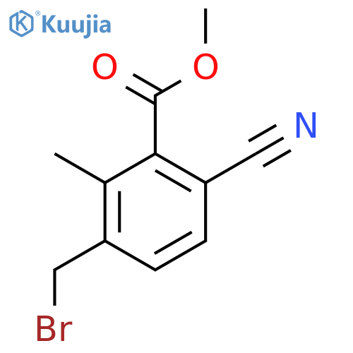 Methyl 3-bromomethyl-6-cyano-2-methylbenzoate structure