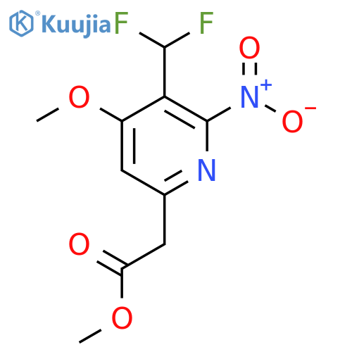 Methyl 3-(difluoromethyl)-4-methoxy-2-nitropyridine-6-acetate structure