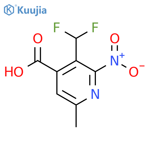 3-(Difluoromethyl)-6-methyl-2-nitropyridine-4-carboxylic acid structure