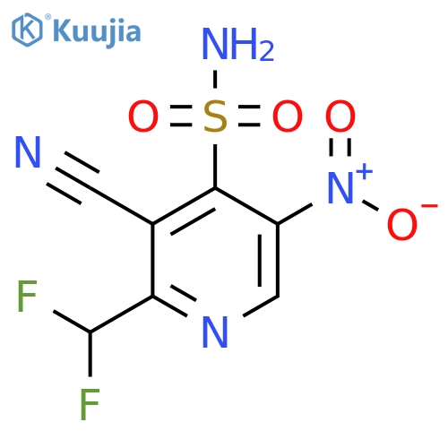 3-Cyano-2-(difluoromethyl)-5-nitropyridine-4-sulfonamide structure