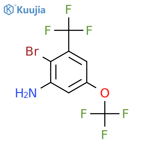 2-Bromo-5-trifluoromethoxy-3-(trifluoromethyl)aniline structure