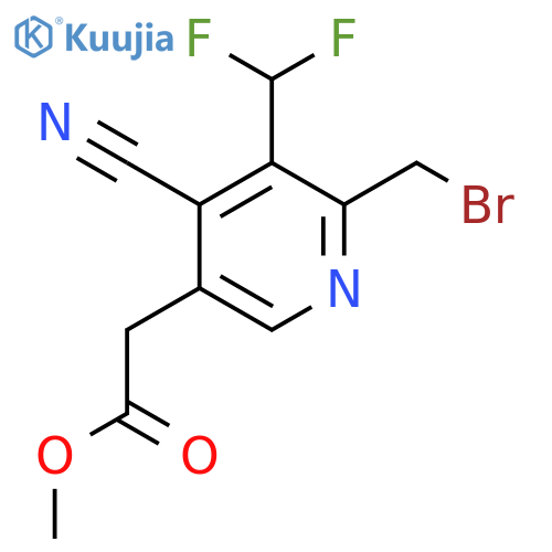 Methyl 2-(bromomethyl)-4-cyano-3-(difluoromethyl)pyridine-5-acetate structure