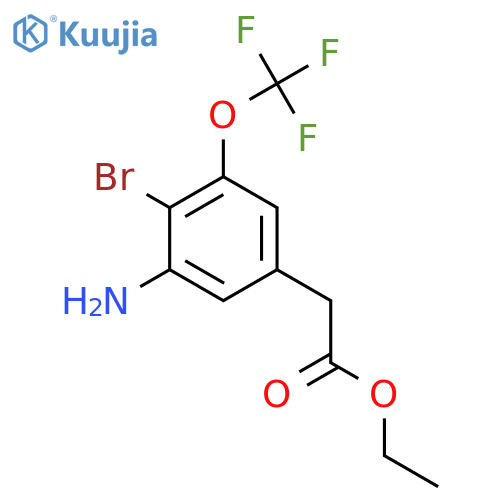 Ethyl 3-amino-4-bromo-5-(trifluoromethoxy)phenylacetate structure