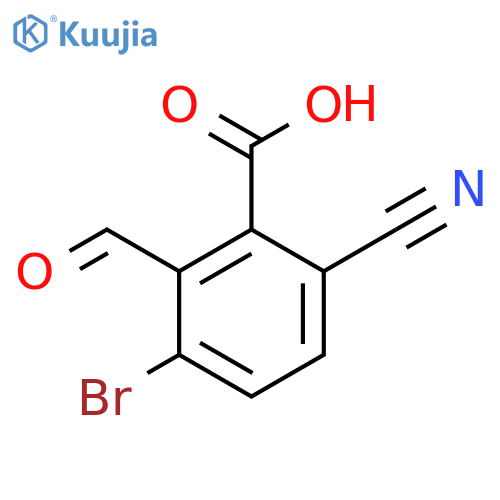3-Bromo-6-cyano-2-formylbenzoic acid structure