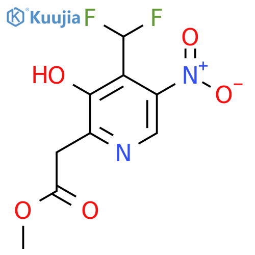 Methyl 4-(difluoromethyl)-3-hydroxy-5-nitropyridine-2-acetate structure