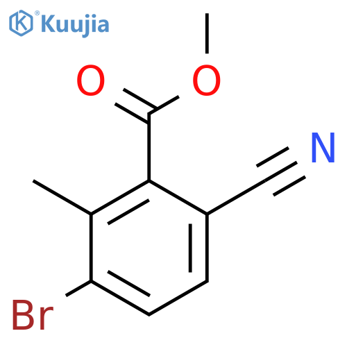 Methyl 3-bromo-6-cyano-2-methylbenzoate structure