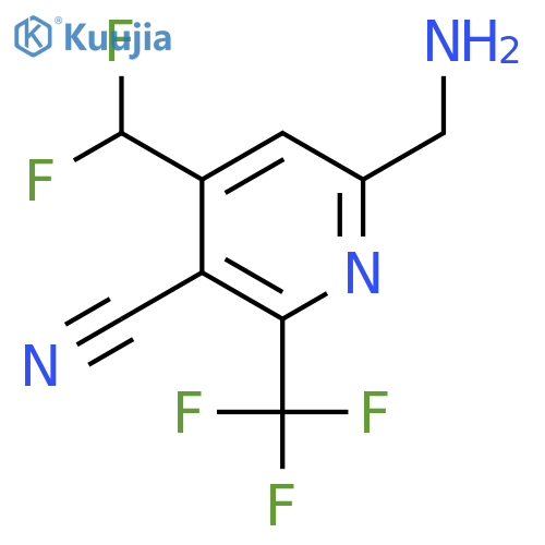 6-(Aminomethyl)-3-cyano-4-(difluoromethyl)-2-(trifluoromethyl)pyridine structure